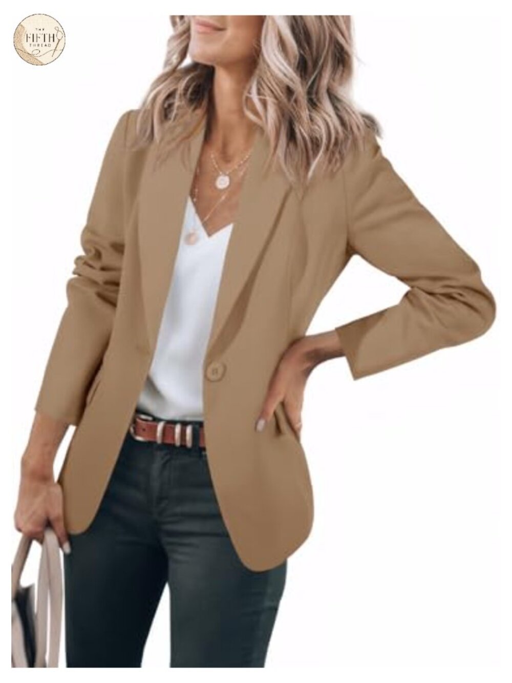 Women's Open Front Blazer Long Sleeve Business Casual Work Suit Jacket